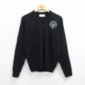 M★古着 長袖 セーター メンズ 80年代 80s ST MARGARET アクリル Vネック 黒 ブラック 25oct10 中古 ニット トップス