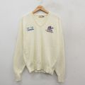【20%OFF】L★古着 長袖 セーター メンズ 80年代 80s NFL ニューヨークジャイアンツ アクリル Vネック USA製 生成り アメフト スーパーボウル 【spe】 25oct10 中古 ニット トップス