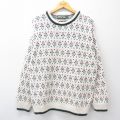 【20%OFF】L★古着 アメリカンイーグル American Eagle 長袖 セーター メンズ 90年代 90s コットン クルーネック USA製 生成り他 25oct14 中古 ニット トップス