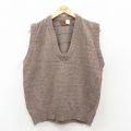 M★古着 ニット ベスト メンズ 90年代 90s ウール Vネック USA製 茶 ブラウン 25oct14 中古 トップス