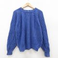 【20%OFF】L★古着 ギャップ GAP 長袖 セーター メンズ 90年代 90s ラグラン クルーネック 紺 ネイビー 25oct14 中古 ニット トップス