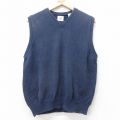 【20%OFF】L★古着 ギャップ GAP ニット ベスト メンズ 00年代 00s コットン Vネック 紺 ネイビー 25oct15 中古 トップス