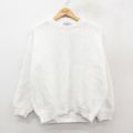 XL★古着 長袖 セーター メンズ 90年代 90s アクリル クルーネック USA製 白 ホワイト 25oct17 中古 ニット トップス