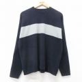 【20%OFF】L★古着 ギャップ GAP 長袖 セーター メンズ 00年代 00s コットン クルーネック 紺他 ネイビー 25oct22 中古 ニット トップス