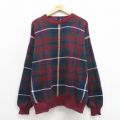 XL★古着 ノーティカ NAUTICA 長袖 ブランド セーター 90年代 90s コットン クルーネック エンジ 25oct25 中古 メンズ ニット トップス