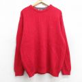 L★古着 ラルフローレン Ralph Lauren チャップス 長袖 ブランド セーター メンズ 90年代 90s ワンポイントロゴ コットン クルーネック 赤 レッド 25oct28 中古 ニット トップス