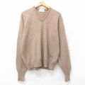 【20%OFF】M★古着 LORD JEFF 長袖 セーター メンズ 80年代 80s ウール Vネック USA製 濃ベージュ カーキ 【spe】 25oct28 中古 ニット トップス