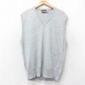 L★古着 シアーズ ニット ベスト メンズ 80年代 80s アクリル Vネック USA製 グレー 25oct28 中古 トップス
