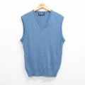 【20%OFF】M★古着 ピューリタン ニット ベスト メンズ 80年代 80s 無地 アクリル Vネック USA製 薄紺 ネイビー 25oct27 中古 トップス