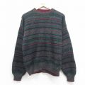 M★古着 長袖 セーター メンズ 90年代 90s クルーネック イタリア製 グレー 霜降り他 25nov01 中古 ニット トップス