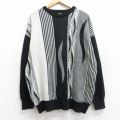 XL★古着 長袖 セーター メンズ 00年代 00s ウール クルーネック イタリア製 黒他 ブラック 25nov01 中古 ニット トップス