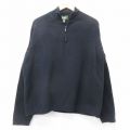 L★古着 エディーバウアー 長袖 ハーフジップ セーター メンズ ラグラン コットン 黒 ブラック 25nov05 中古 ニット トップス