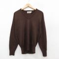 S★古着 シアーズ 長袖 セーター メンズ 90年代 90s アクリル Vネック USA製 茶 ブラウン 25nov05 中古 ニット トップス