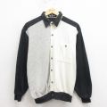 L★古着 長袖 ニット カーディガン メンズ 90年代 90s マルチカラー USA製 グレー他 25nov11