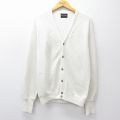 M★古着 長袖 ニット カーディガン メンズ 90年代 90s USA製 白 25nov11