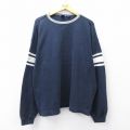XL★古着 ノーティカ 長袖 ブランド セーター メンズ 90年代 90s 大きいサイズ コットン クルーネック 濃紺他 25nov11