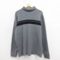XL★古着 オールドネイビー OLD NAVY 長袖 セーター メンズ 00年代 00s コットン タートルネック ハイネック グレー 25nov12