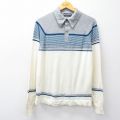 M★古着 ピューリタン 長袖 セーター 80年代 80s 襟付き ラグラン アクリル USA製 生成り他 25nov13