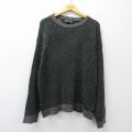 XL★古着 長袖 セーター メンズ 90年代 90s ツイード 大きいサイズ アクリル クルーネック 濃グレー他 25nov14