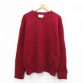 XL★古着 LORD JEFF 長袖 セーター メンズ 80年代 80s シェットランドウール クルーネック USA製 エンジ 25nov15