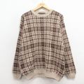 XL★古着 リバティ 長袖 セーター メンズ 00年代 00s クルーネック USA製 ベージュ 霜降り他 25nov17