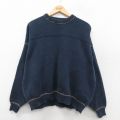 XL★古着 アメリカンイーグル 長袖 セーター メンズ 90年代 90s コットン クルーネック USA製 紺 25nov19