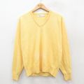 M★古着 長袖 セーター メンズ 90年代 90s アクリル Vネック USA製 黄 25nov19