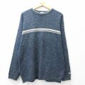 L★古着 コロンビア 長袖 セーター メンズ 00年代 00s クルーネック 紺他 25nov21