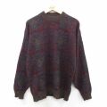 L★古着 シアーズ 長袖 セーター メンズ 90年代 90s アクリル モックネック ハイネック USA製 エンジ他 25nov22