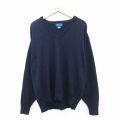 XL★古着 タウンクラフト 長袖 セーター メンズ 90年代 90s アクリル Vネック USA製 紺 25nov25