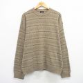 XL★古着 ドッカーズ 長袖 セーター メンズ クルーネック  濃ベージュ系他 25nov26