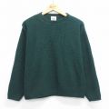 L★古着 長袖 セーター メンズ 90年代 90s アクリル クルーネック USA製 緑 25nov26