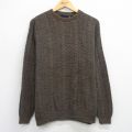 XL★古着 長袖 セーター メンズ 90年代 90s フェアアイル クルーネック USA製 茶 25nov29