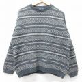 L★古着 長袖 セーター メンズ 90年代 90s フェアアイル クルーネック USA製 グレー他 25nov29