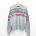 M★古着 長袖 セーター メンズ 90年代 90s クルーネック グレー他 25dec01