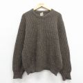 XL★古着 ロンドンフォグ 長袖 セーター メンズ 90年代 90s 無地 アクリル クルーネック USA製 茶他 25dec01