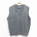 L★古着 ジャンセン ニット ベスト メンズ 90年代 90s 無地 USA製 グレー 霜降り 25dec02