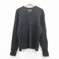 L★古着 アバクロンビー 長袖 セーター メンズ 00年代 00s 無地 ウール Vネック 濃グレー 霜降り 25dec02