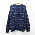 ラルフローレン 90s セーター ネイビーチェック XL | 古着