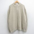 XL★古着 オールドネイビー OLD NAVY 長袖 ハーフジップ セーター メンズ 00年代 00s 無地 大きいサイズ コットン ベージュ 25dec05