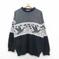 M★古着 レッドヘッド 長袖 セーター メンズ 90年代 90s 鳥 コットン クルーネック USA製 黒他 25dec05