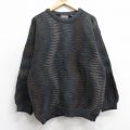 M★古着 長袖 セーター メンズ 90年代 90s クルーネック イタリア製 濃グレー他 25dec11
