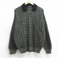 M★古着 長袖 セーター メンズ 90年代 90s 襟付き Vネック イタリア製 デッドストック ベージュ系他 25dec11