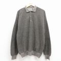 XL★古着 長袖 セーター メンズ 90年代 90s メリノウール イタリア製 グレー 25dec11