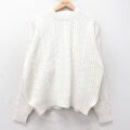 XL★古着 エディーバウアー 長袖 ケーブル セーター メンズ 90年代 90s 大きいサイズ コットン クルーネック 白 25dec12
