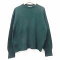 M★古着 長袖 セーター メンズ 80年代 80s ウール クルーネック 緑 25dec12