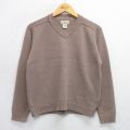 M★古着 セントジョンズベイ 長袖 セーター メンズ 00年代 00s コットン Vネック 茶 25dec16