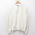 XL★古着 ランズエンド 長袖 セーター メンズ 90年代 90s コットン ヘンリーネック 白 25dec18