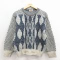 S★古着 TUNDRA 長袖 セーター メンズ 90年代 90s クルーネック 紺 25dec18