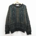 L★古着 ジャンセン 長袖 セーター メンズ 90年代 90s クルーネック USA製 緑【spe】 25dec18